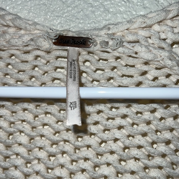 Free People Glow For It Chunky Knit Open Front Ribbed Hem Cardi in Ivory Sz XS - Picture 4 of 7